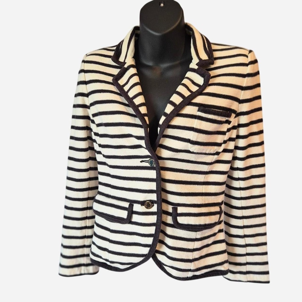 Bird Nautical Striped Cotton Blazer S Quiet Luxury